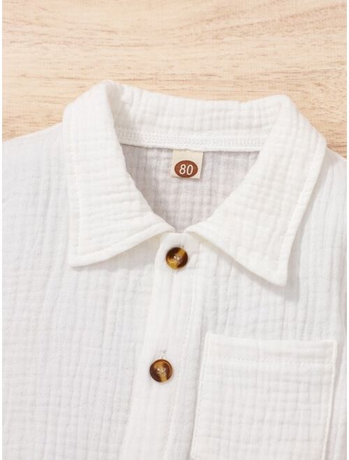 Shein Baby Pocket Patched Top Shorts