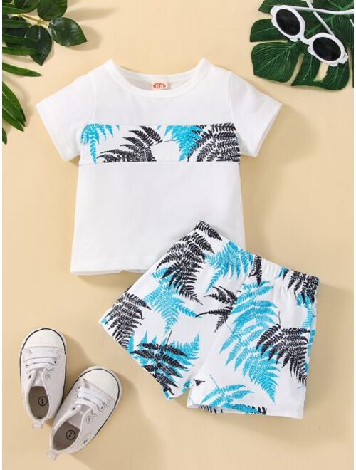Shein Baby Tropical Print Tee Shorts