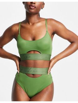 peekaboo high rise knickers in khaki