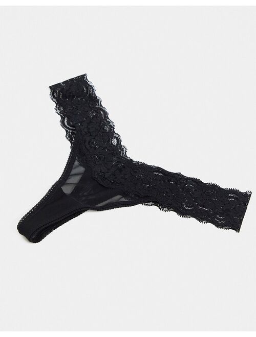 ASOS DESIGN 3 pack knicker in malibu low rise mesh & lace