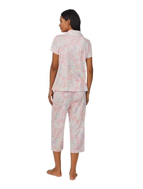 Polo Ralph Lauren LAUREN RALPH LAUREN Women's Notch-Collar & Capri Pajama Pants Set