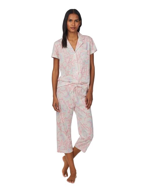 Polo Ralph Lauren LAUREN RALPH LAUREN Women's Notch-Collar & Capri Pajama Pants Set