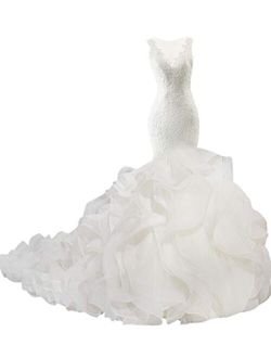 Jaeden Wedding Dress Lace Mermaid Wedding Dresses Trumpet Wedding Gowns Ruffles Bridal Gowns