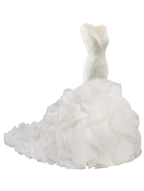 Jaeden Wedding Dress Lace Mermaid Wedding Dresses Trumpet Wedding Gowns Ruffles Bridal Gowns