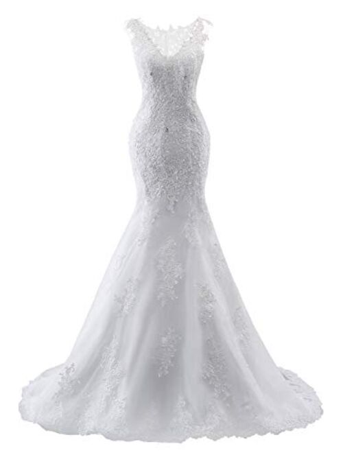 Jaeden Wedding Dress for Bride Lace Bridal Gowns Bride Dresses V Neck Wedding Gowns Trumpet dress