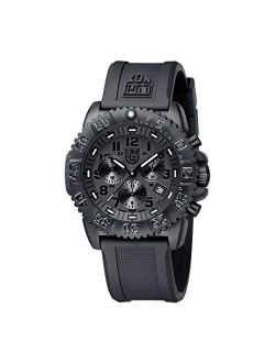 Navy Seal Blackout XS.3081.BO.F Mens Watch 44mm - Military Dive Watch in Black Date Function Chronograph 200m Water Resistant