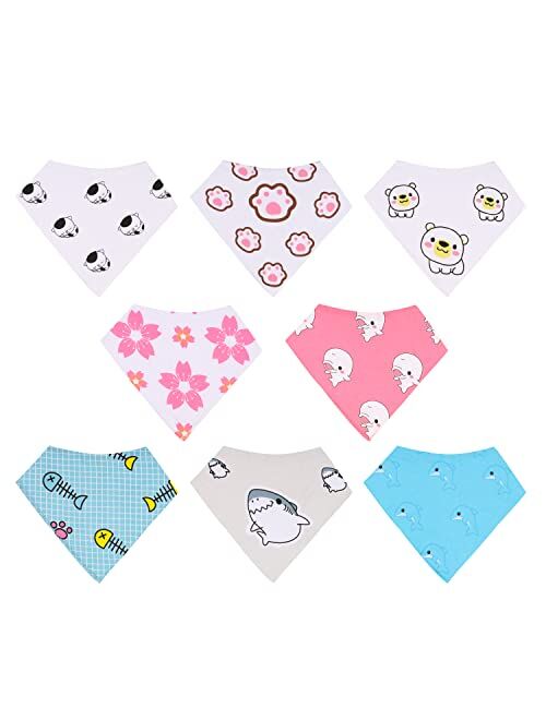 Baby Bandana Drool Bibs Soft and Absorbent Cotton Teething Bibs for Newborn Boys Girls By Joysiya