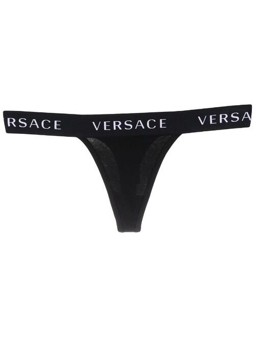 Versace logo waistband thong