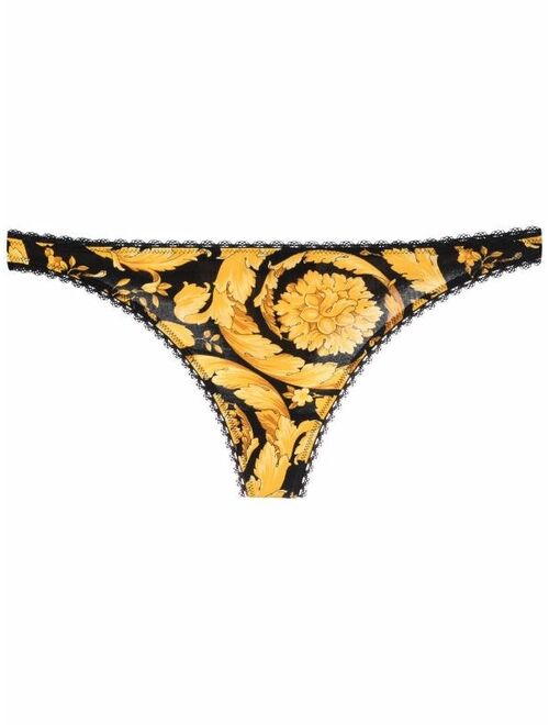 Versace Barocco-print thong briefs