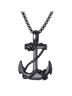 Vicima Anchor Necklace for Men Stainless Steel Navy Anchor Pendant with 24 Inch Chain