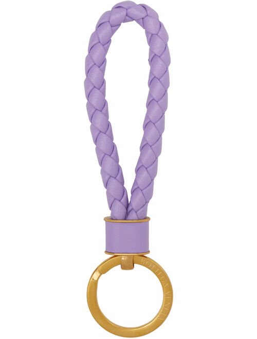 BOTTEGA VENETA Purple Intrecciato Keychain