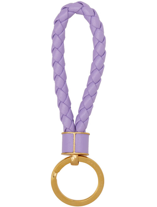 BOTTEGA VENETA Purple Intrecciato Keychain