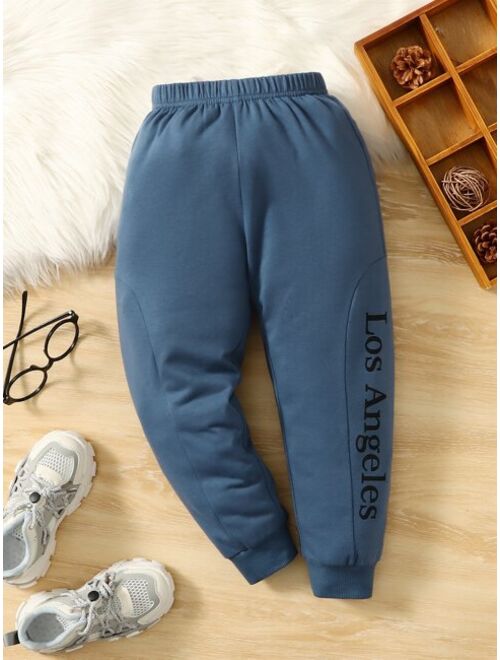 SHEIN Toddler Boys Letter Graphic Sweatpants