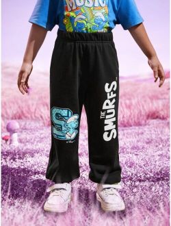 X The Smurfs Toddler Boys Cartoon and Letter Graphic Sweatpants