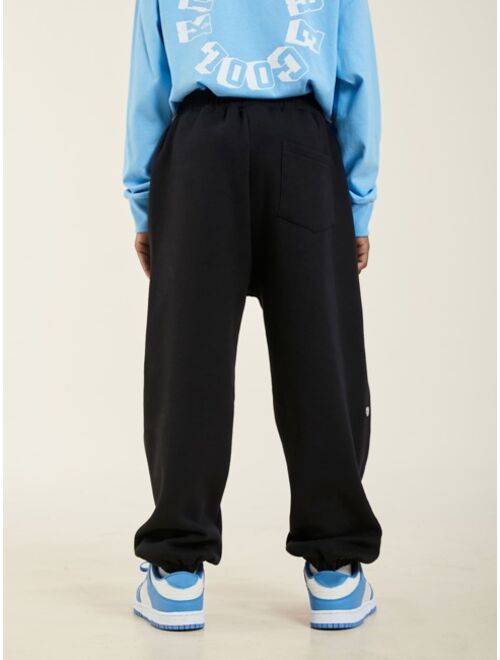 Shein Boys Contrast Piping Button Side Sweatpants