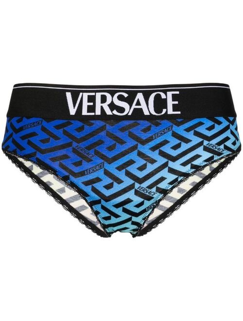 Versace Greca-print logo waistband briefs