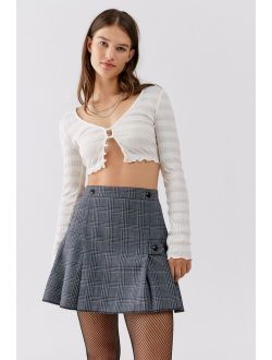 Remade Plaid Pleated Mini Skirt