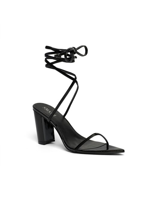 SMASH Shoes Women's Onyx Wraparound Ankle Strap Dress Sandals