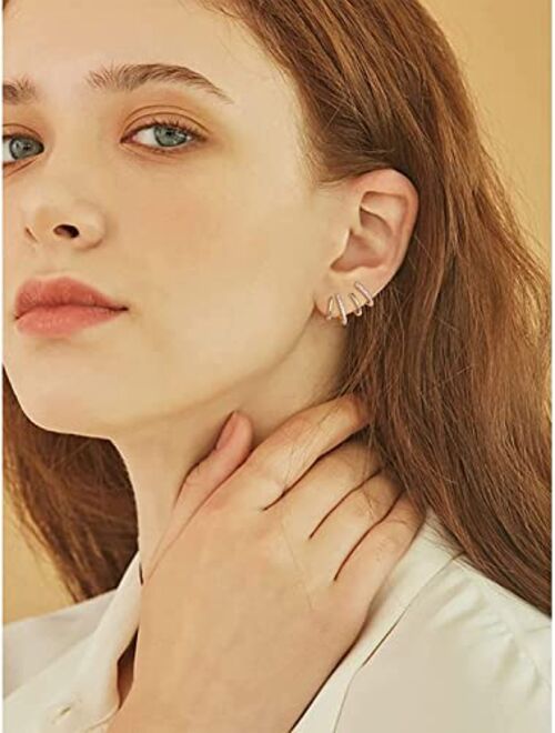 Morotole 925 Sterling Silver Claw Earrings Claw Cuff Earrings for Women Earrings that Look Like Multiple Piercings Gold Silver Ear Crawler Earrings Teen Girls
