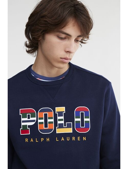 Polo Ralph Lauren Striped Logo Crew Neck Sweatshirt