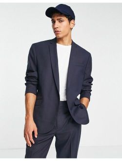single breasted oversized suit jacket in navy