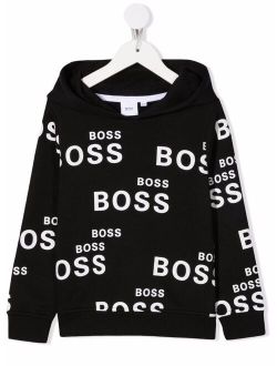 BOSS Kidswear logo lettering hoodie