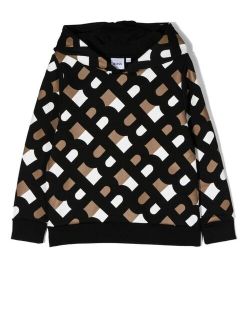BOSS Kidswear monogram-pattern pullover hoodie