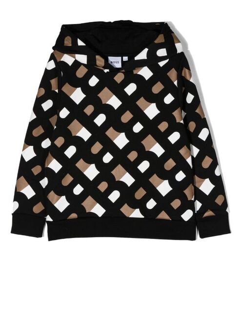 Hugo Boss BOSS Kidswear monogram-pattern pullover hoodie