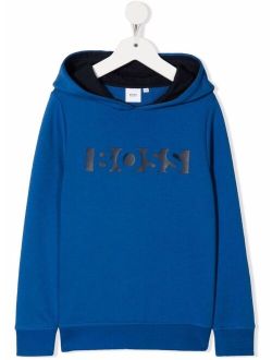 BOSS Kidswear logo-print long-sleeve hoodie