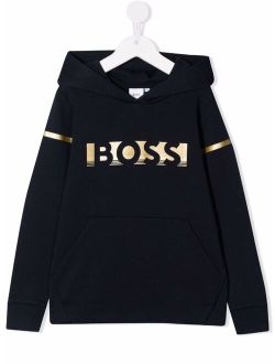 BOSS Kidswear metallic logo hoodie