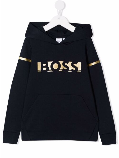 Hugo Boss BOSS Kidswear metallic logo hoodie