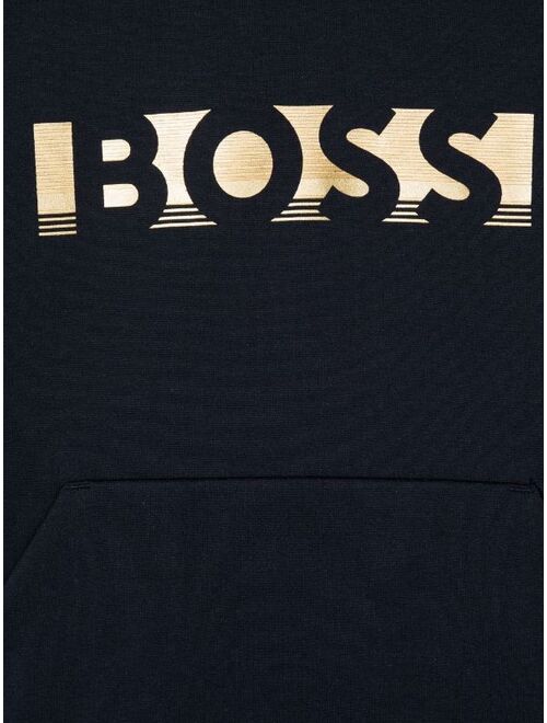 Hugo Boss BOSS Kidswear metallic logo hoodie