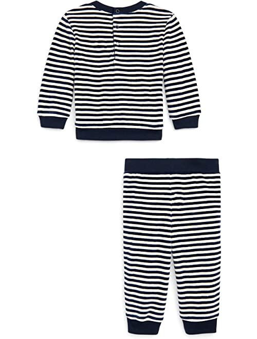 Polo Ralph Lauren Kids Striped Velour Sweatshirt & Pants Set (Infant)