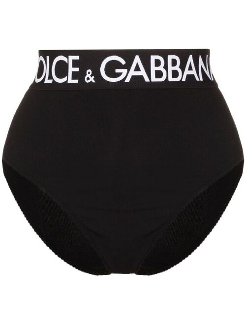Dolce & Gabbana logo-tape high-waisted briefs