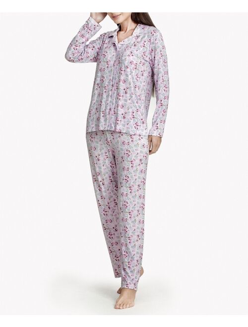 MOOD PAJAMAS Women's Floral Notes Soft Long-Sleeve Pajama Set