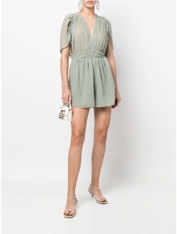 embroidered short-sleeve playsuit