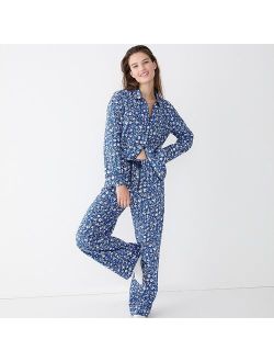 Long-sleeve cotton poplin pajama set in floral flourish