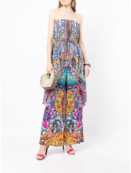 Camilla strapless overlay jumpsuit