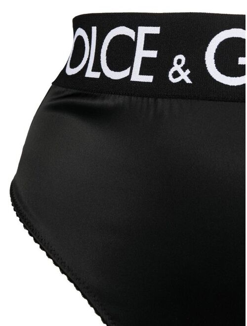 Dolce & Gabbana logo-waistband satin briefs