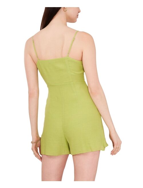 1.STATE Wrap Front Ruffle Romper