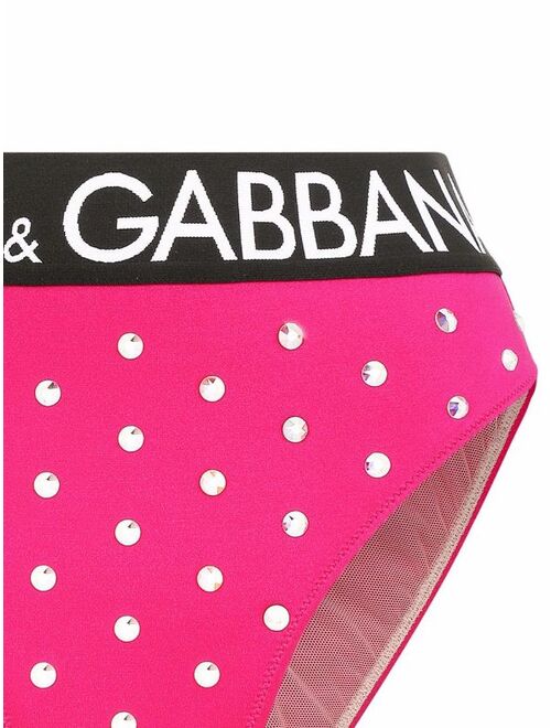Dolce & Gabbana rhinestone-embellished high-waisted briefs