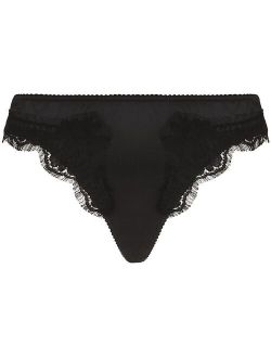 floral lace panel thong