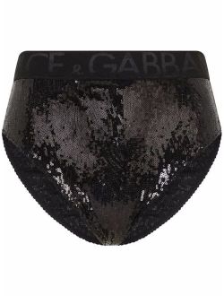 high-waisted sequin briefs