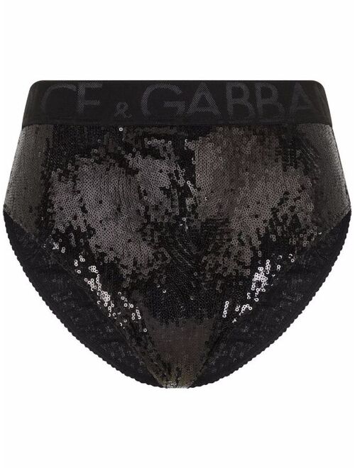 Dolce & Gabbana high-waisted sequin briefs