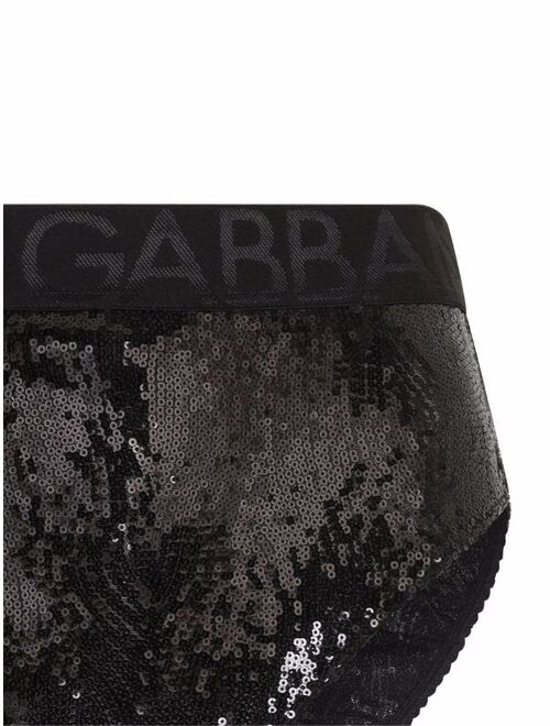 Dolce & Gabbana high-waisted sequin briefs