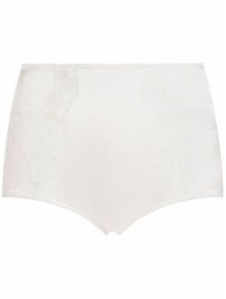 lace-panel high-waisted briefs