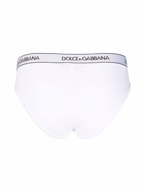 Dolce & Gabbana mid-rise logo-waistband cotton briefs