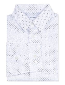 Big Boys Slim-Fit Stretch Logo Dot-Print Dress Shirt