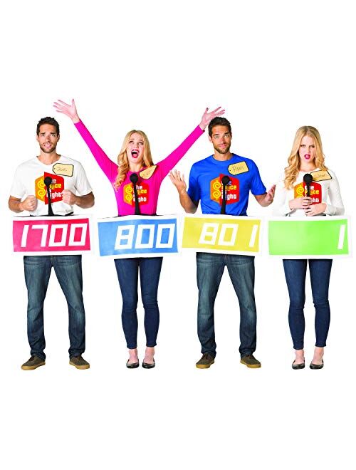Rasta Imposta The Price is Right Contestant 4 Pack TPIR Game Show Halloween Group of 4 Couples Costume, Adult One Size