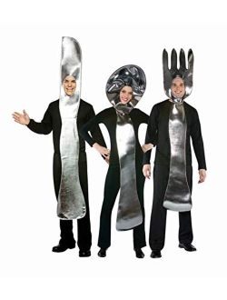 Rasta Imposta Utensil 3 Pack Silver Knife, Fork, Spoon Halloween Group of 3 Couples Costume, Adult One Size